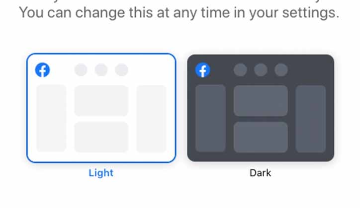 Modo Oscuro Diseño Facebook