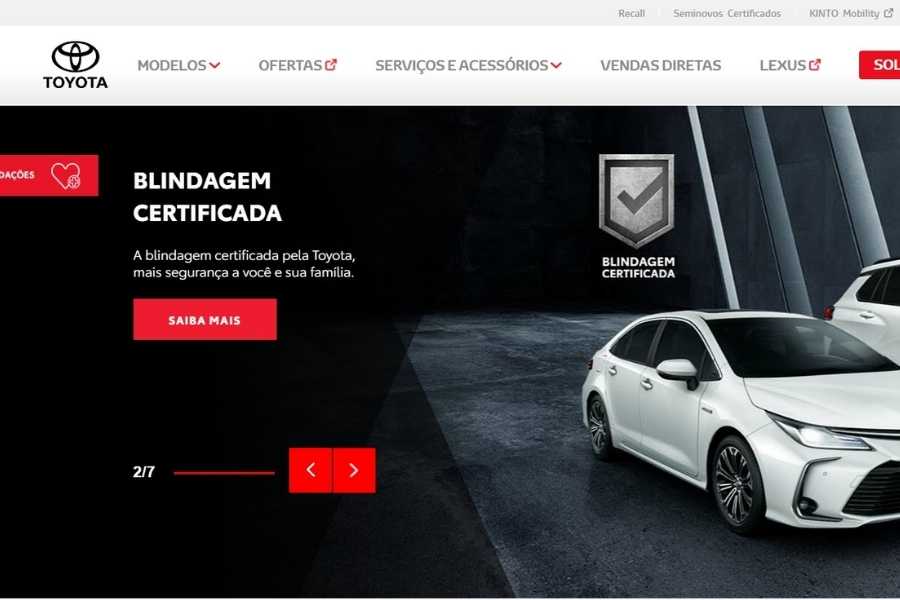 Pàgina web a WordPress de Toyota Brasil